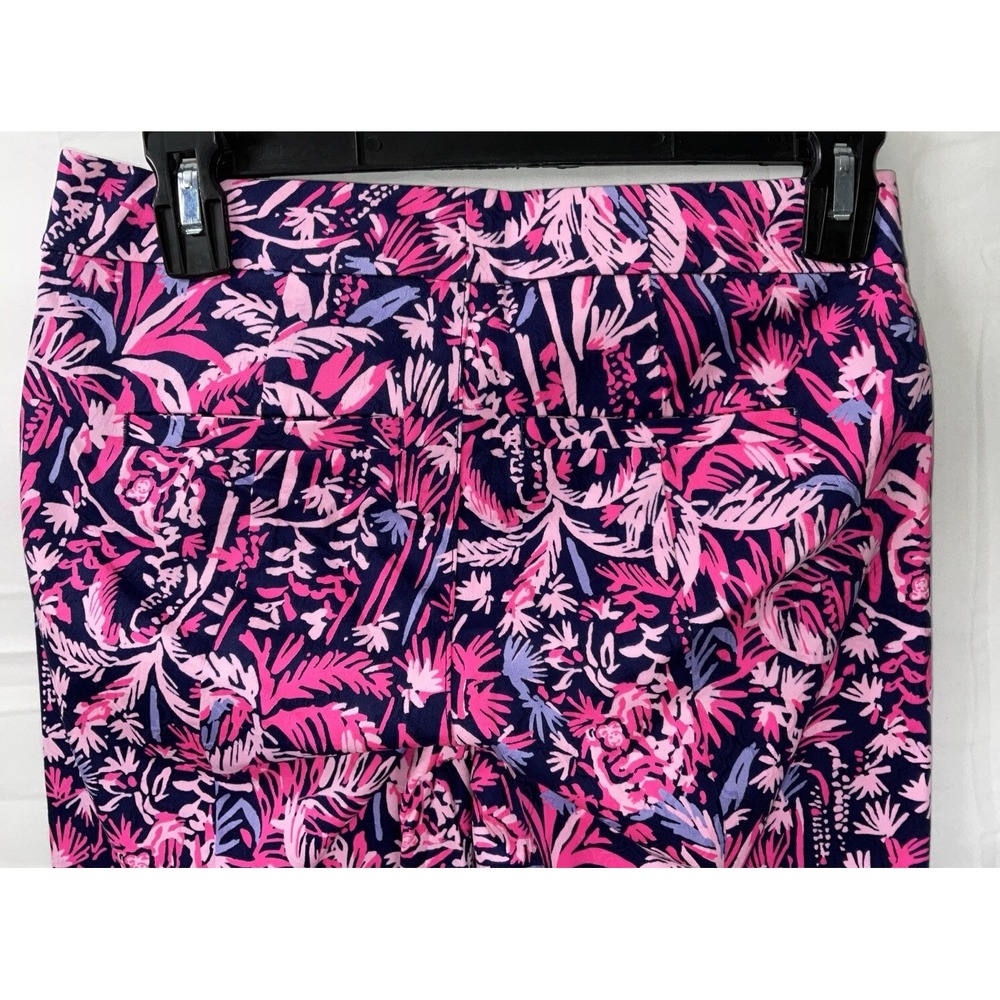 NWT Women's Lilly Pulitzer Kelly Skinny Ankle Pants Pink Palm Swing Of Things 00 - Picture 5 of 7